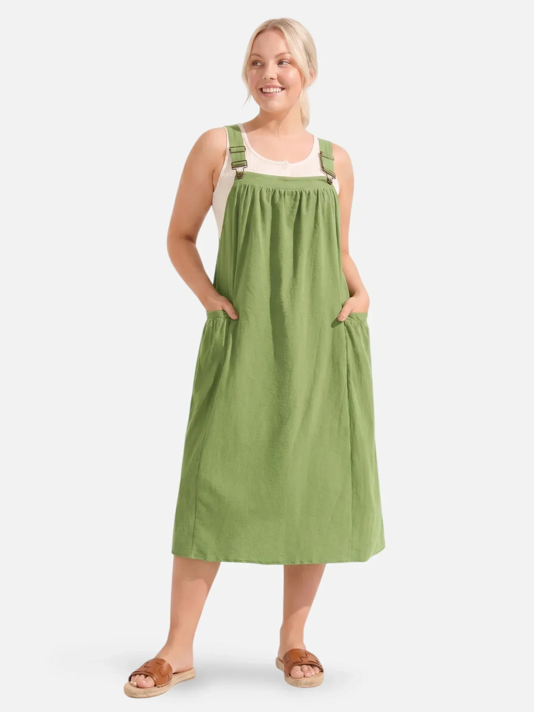 Ida | Abito midi con spalline e tasche