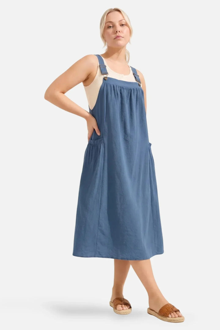 Ida | Abito midi con spalline e tasche