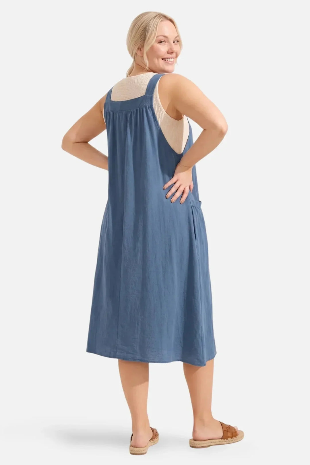 Ida | Abito midi con spalline e tasche