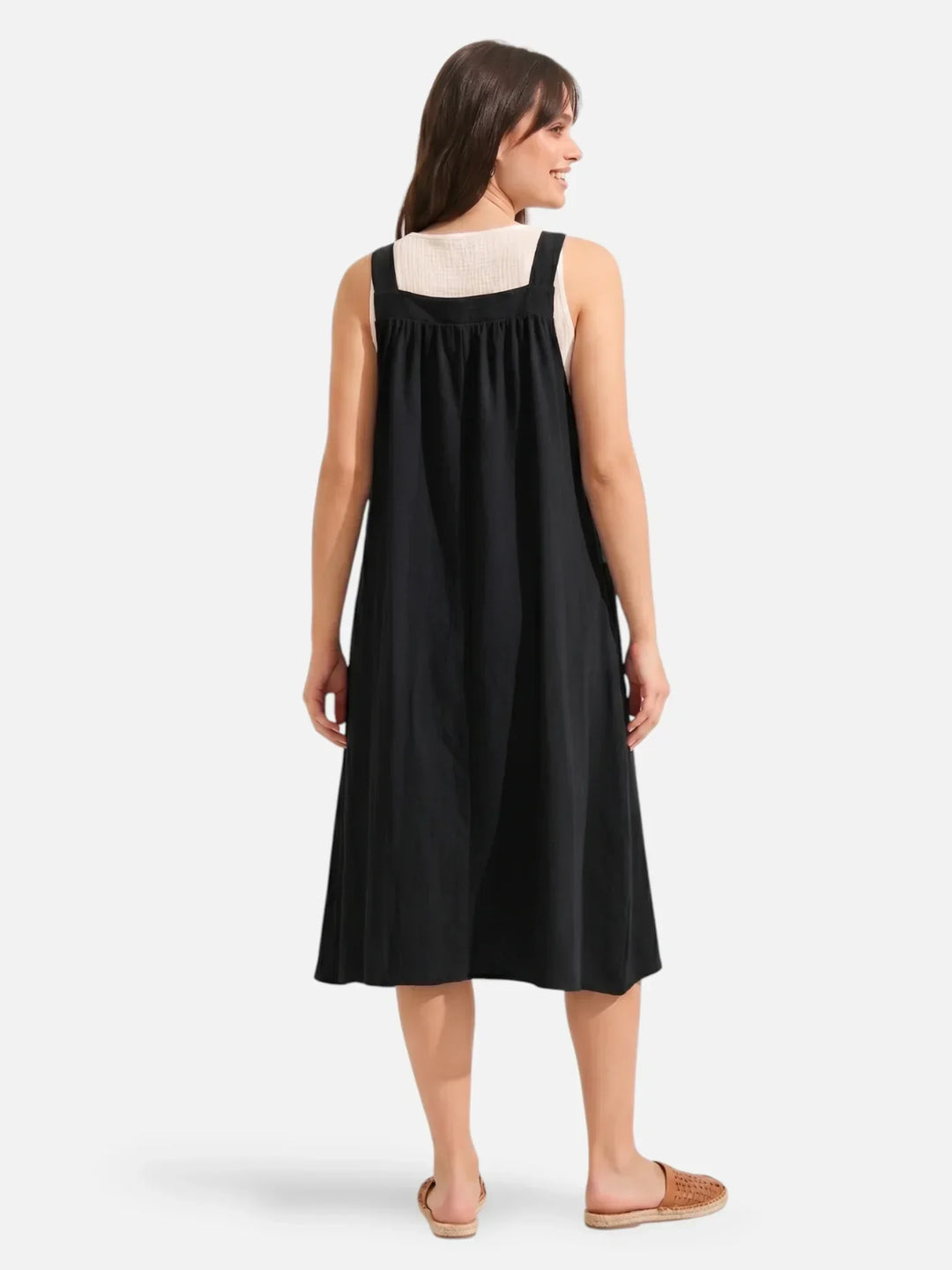 Ida | Abito midi con spalline e tasche