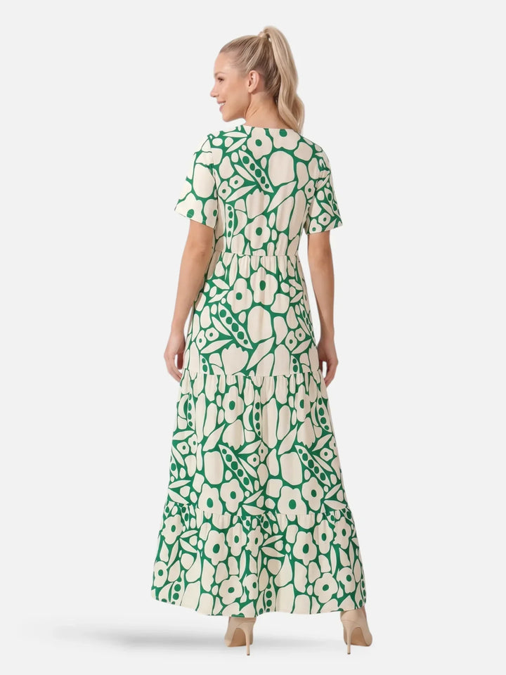 Henrieta | Abito maxi a strati floreale