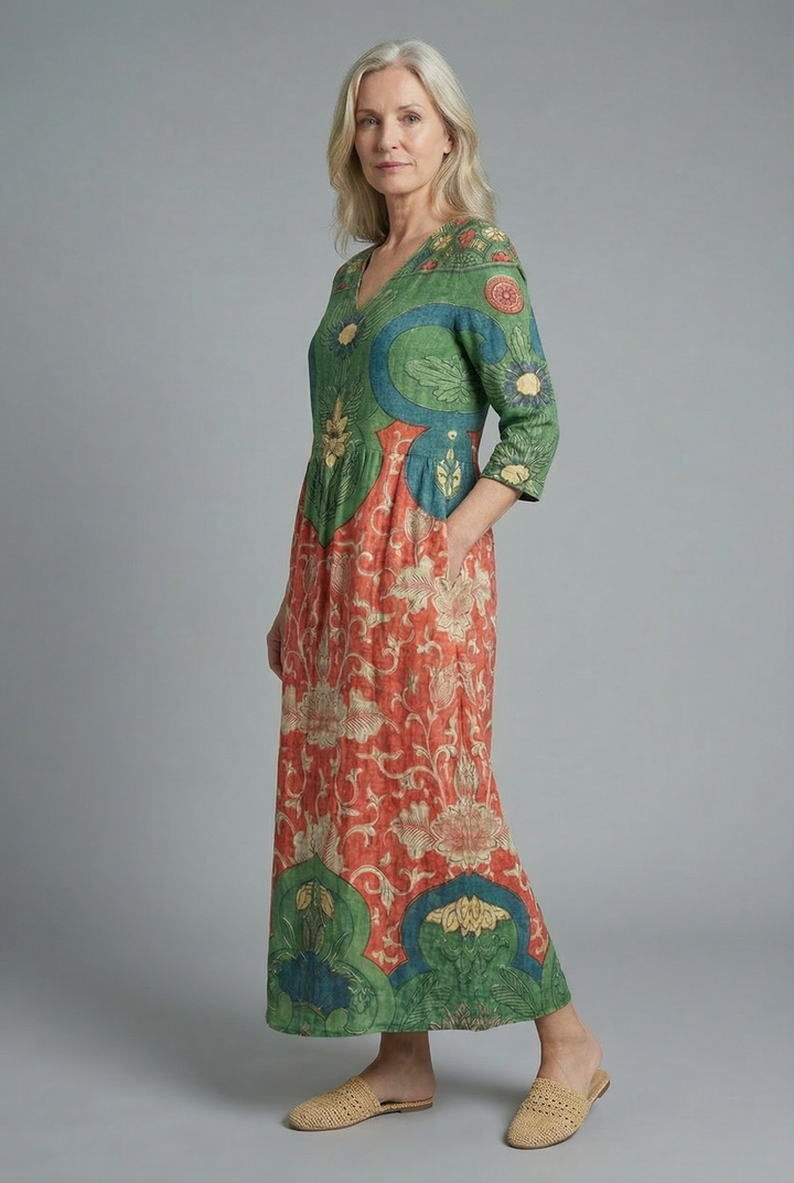 Vanda | Abito maxi elegante con maniche lunghe