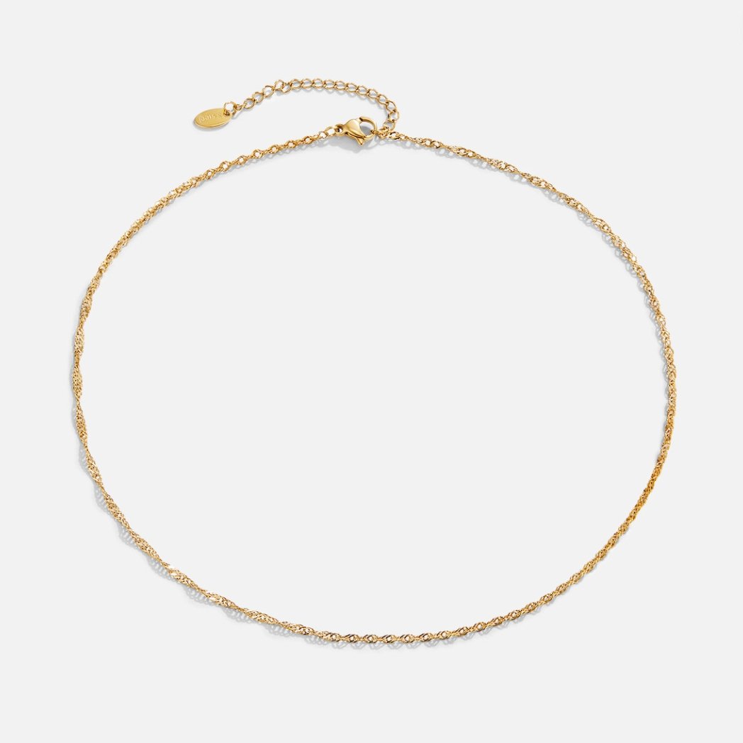 Collana a catena dorata Mila con dettaglio intrecciato