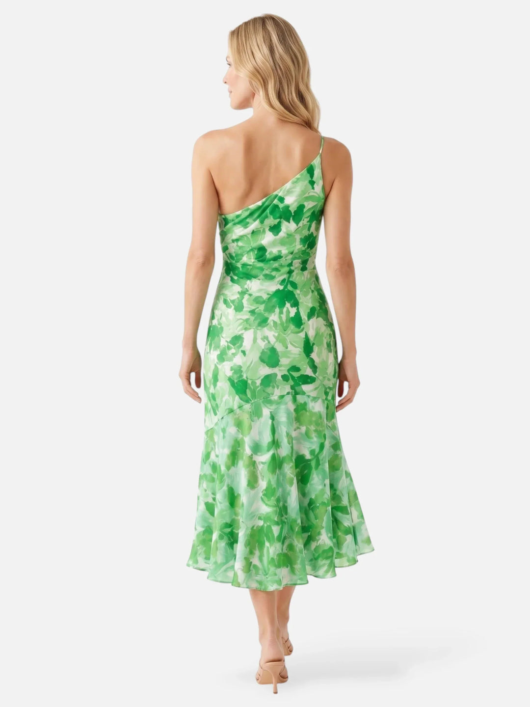Fabiána | Abito midi asimmetrico con motivo floreale