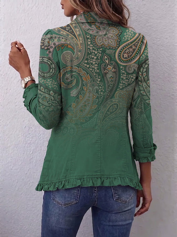 Aria | Giacca ruffles stampa