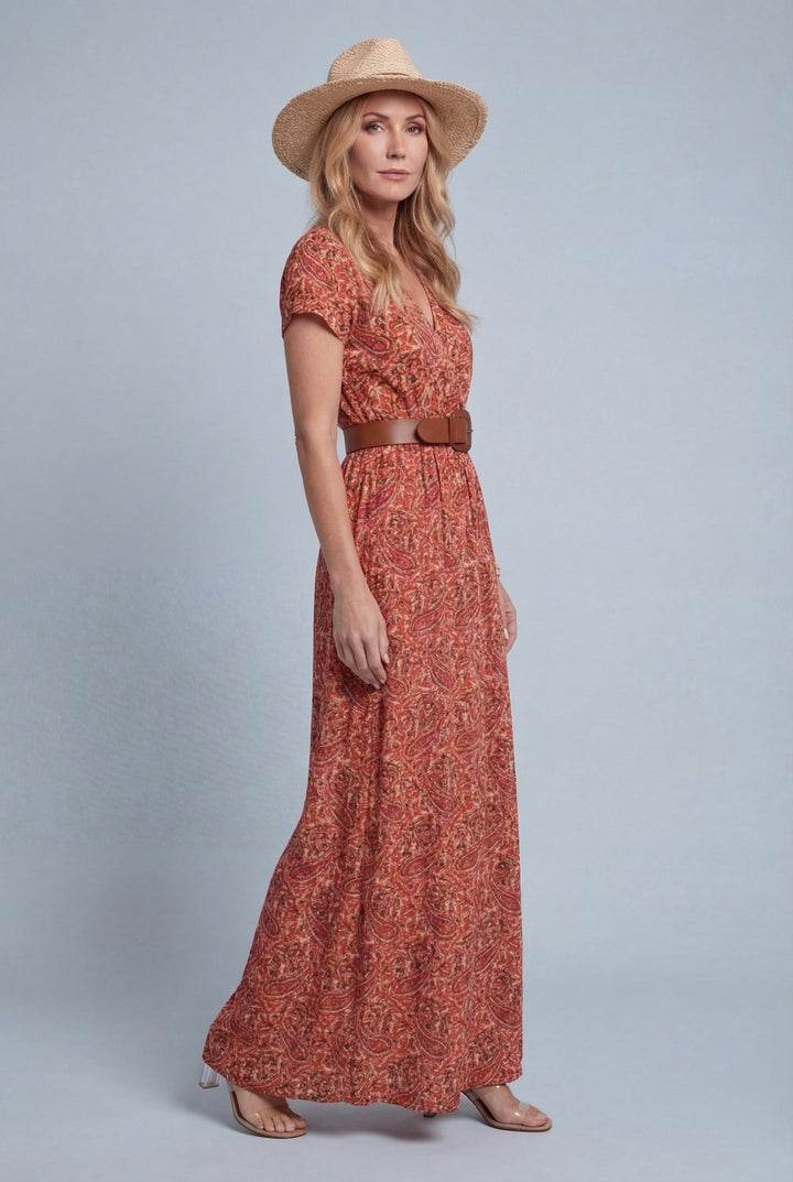 Lenka | Abito maxi a fiori con spacco