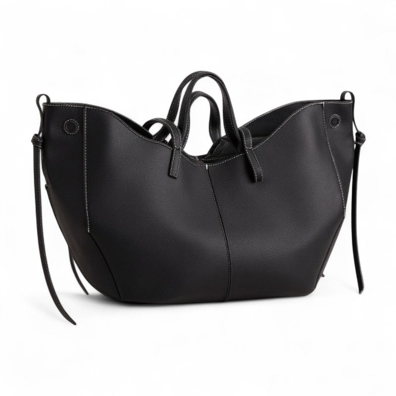 Grande borsa tote con aspetto granuloso