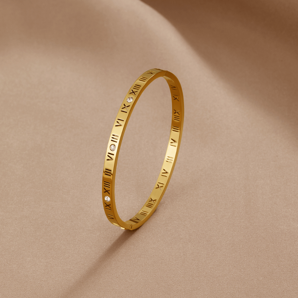 Bracciale rigido dorato Roman