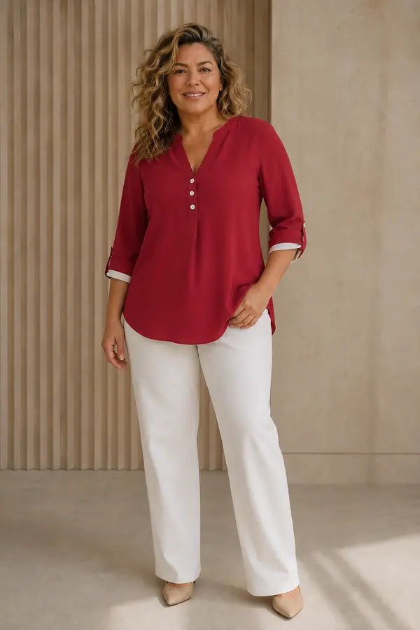 Roxana | Blusa con bottoni sul collo