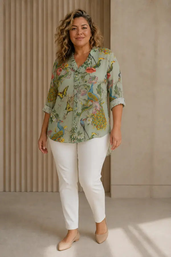 Zina | Blusa con un motivo artistico marcato