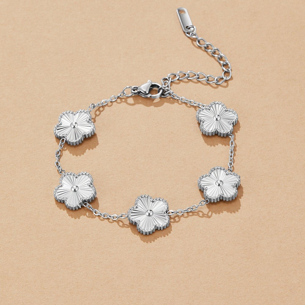 Bracciale argento con motivo di trifoglio