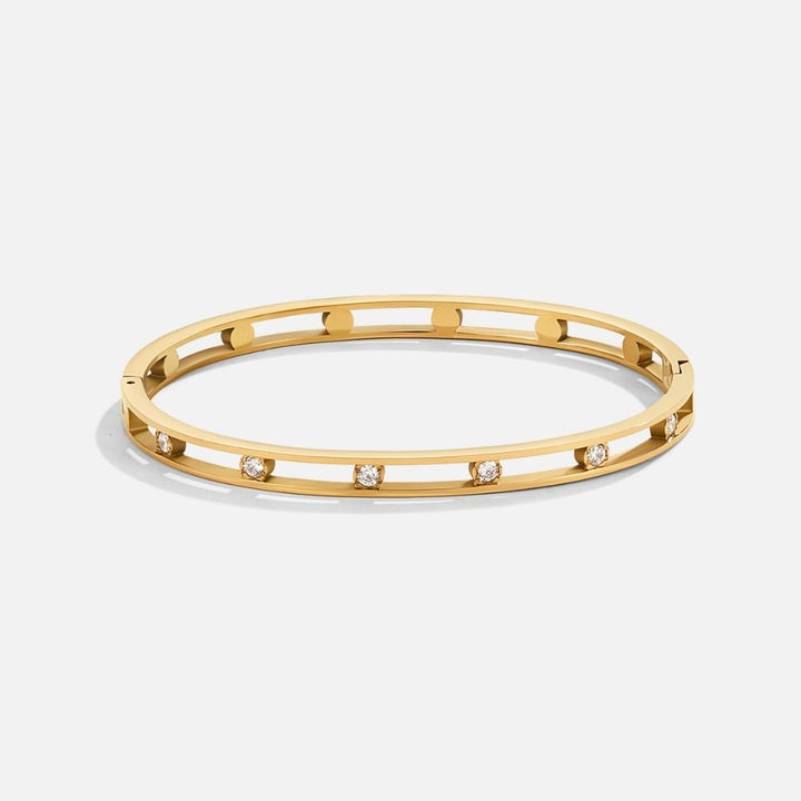 Bracciale rigido dorato Sofia con dettagli lucidi