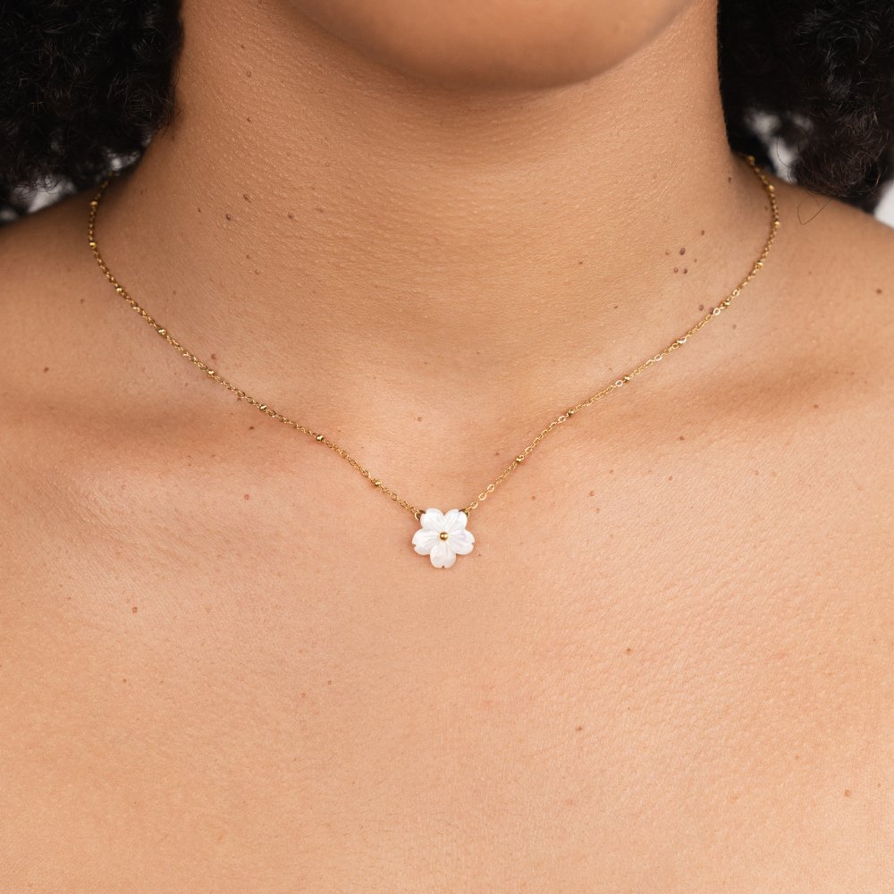Collana floreale Fiore bianco