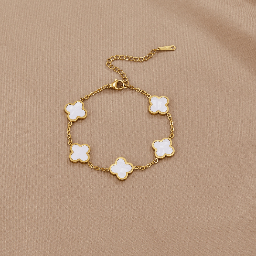 Bracciale con trifoglio bianco