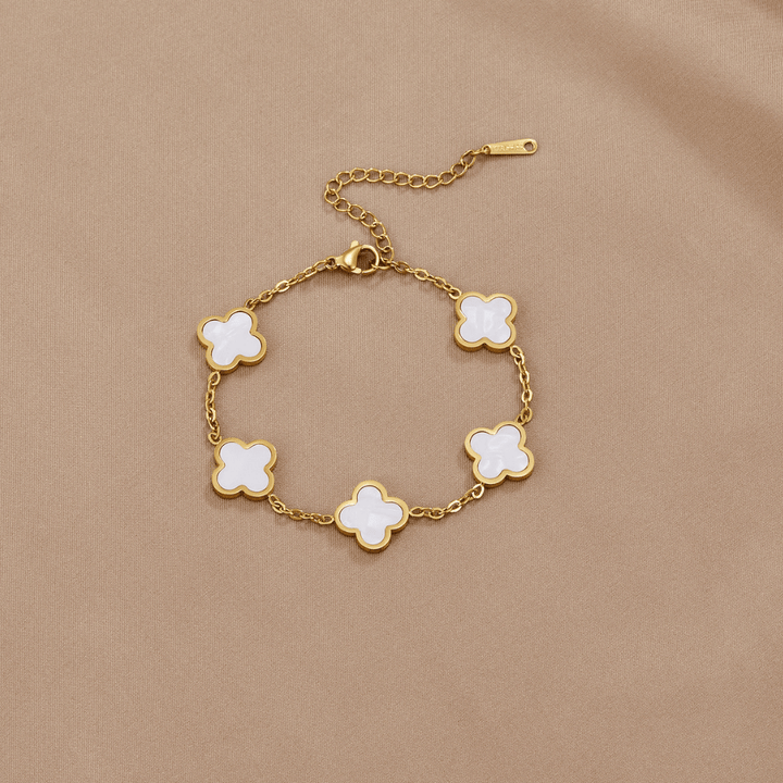 Bracciale con trifoglio bianco