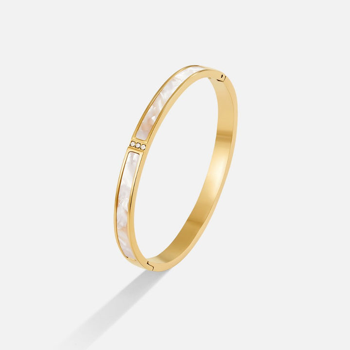 Bracciale rigido in oro Sahara di colore bianco